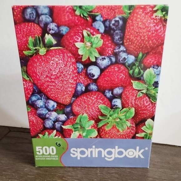 Springbok 1000 Piece Strawberry Blueberries Puzzle Fruit Garden Vegan - Picture 1 of 11